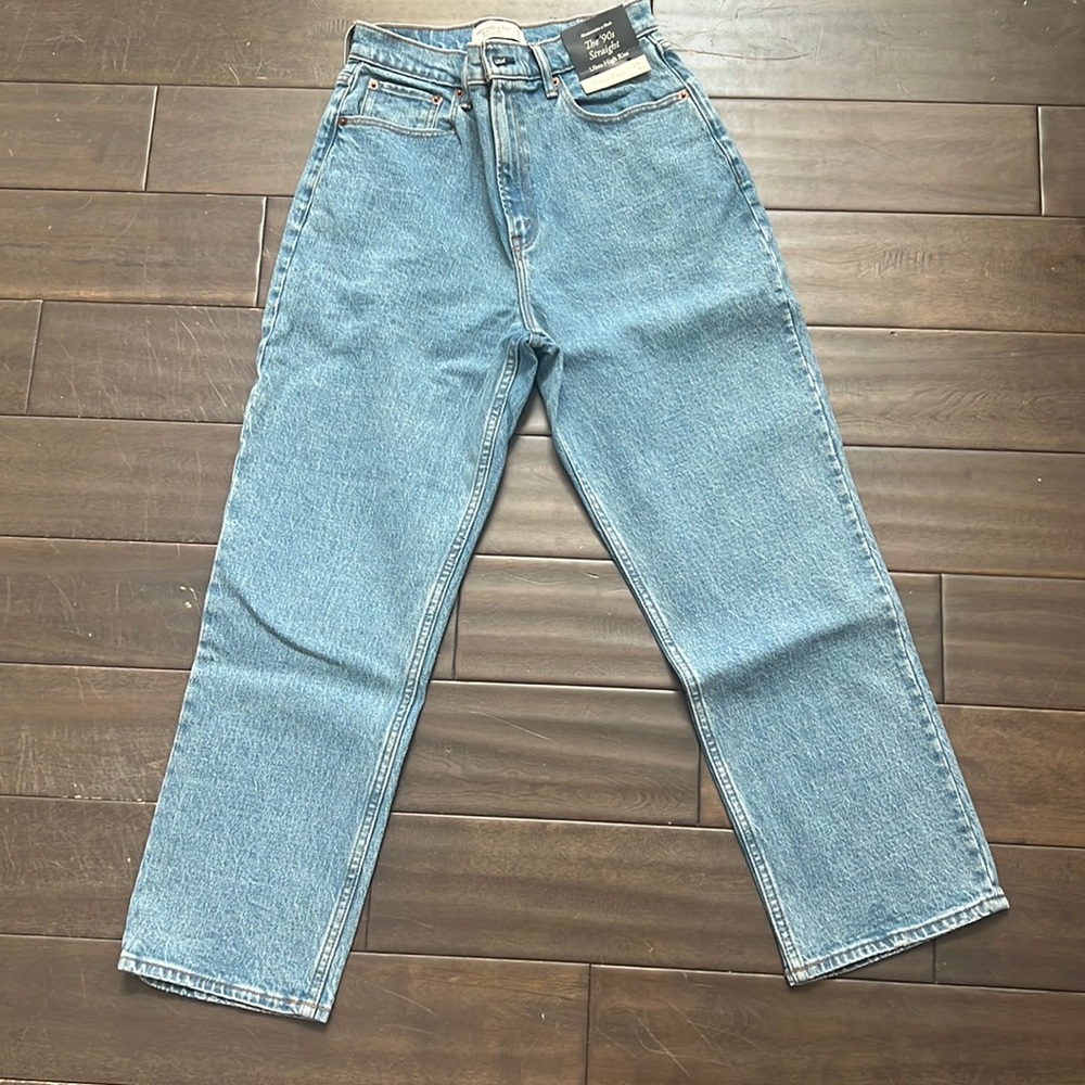 Abercrombie ankle straight jeans ultra high ride size 29 extra short curve love.